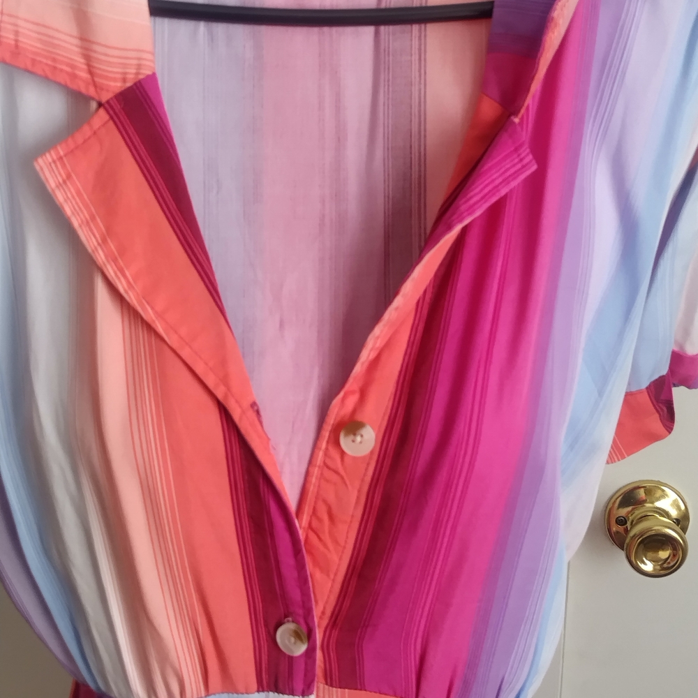 Multicolor Striped Button-Down Dress - Picture 4 of 6
